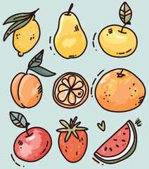 vector set of fruit