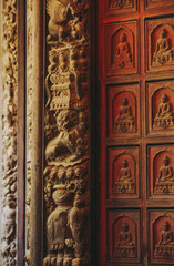 detail of the door of the temple