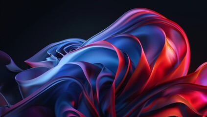 Fototapeta na wymiar Abstract background. Windows wallpaper, red and blue gradient, forms of abstract shapes, forms in the shape of petals or flowers, Vibrant Digital Dahlia: An Artistic Floral