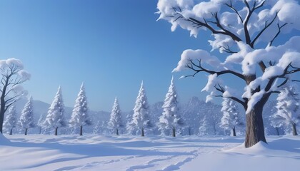 winter landscape with trees and snow