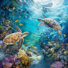 An expansive birds-eye view of a flourishing underwater ecosystem