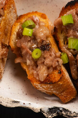 Homemade Roasted Beef Bone Marrow with toast