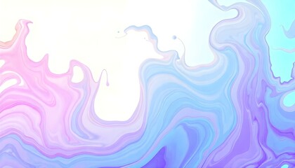 Colorful abstract swirls of blue, purple, and white paint or liquid flowing and twisting against a light background