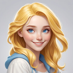 yellow hair blue eyes cartoon women