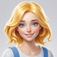 yellow hair blue eyes cartoon women