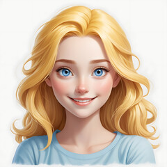 yellow hair blue eyes cartoon women