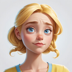 yellow hair blue eyes cartoon women