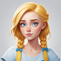 yellow hair blue eyes cartoon women
