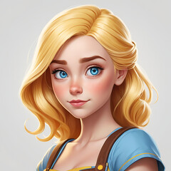 yellow hair blue eyes cartoon women