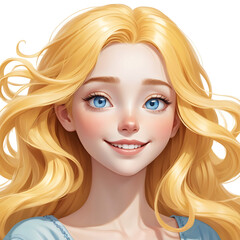 yellow hair blue eyes cartoon women