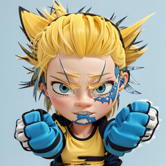 yellow hair blue eyes cartoon women