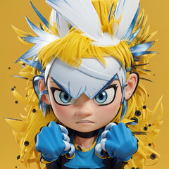 yellow hair blue eyes cartoon women