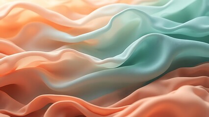 Fototapeta premium Vibrant abstract waves of colorful fabric folds in dynamic motion, ideal for backgrounds or creative designs.