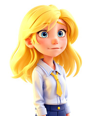 yellow hair blue eyes cartoon women