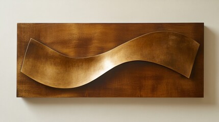 A bronze plaque mounted on a polished maple wood wall creating a timeless and elegant decorative element for awards or commemorative displays