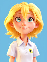 yellow hair blue eyes cartoon women