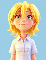 yellow hair blue eyes cartoon women