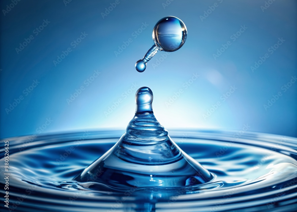 Poster clear image of water drop falling from a bottle. suitable for various design projects