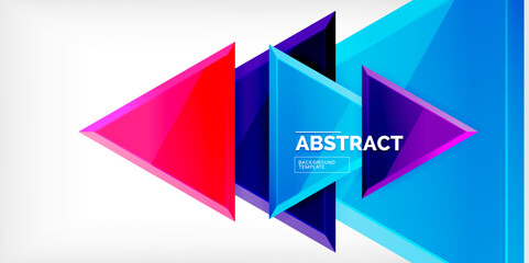 Abstract background - glossy triangles. Vector Illustration For Wallpaper, Banner, Background, Card, Book Illustration, landing page