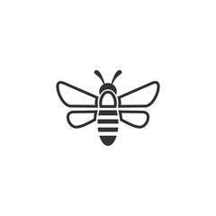 Simple Bee icon isolated on transparent background