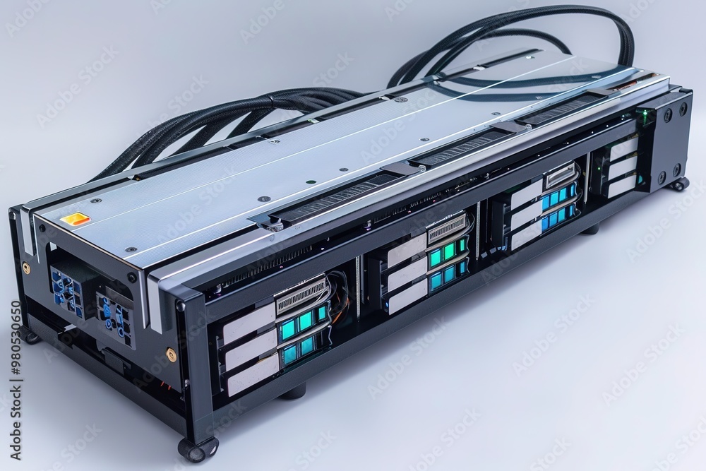 Poster cryptocurrency mining rig with multiple gpus and cooling fans