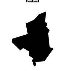 Fenland blank outline map