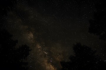 A starry night sky with the Milky Way galaxy