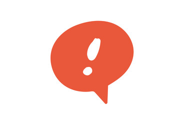 シンプルな手書き素材　アイコン　カラー　びっくり　ふきだし