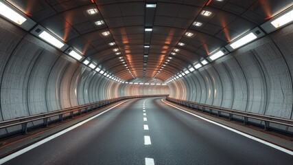 Tunnel images, Modern Tunnel with Curved Archways and Ambient Lighting