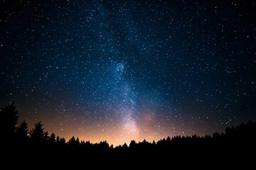 Sky at the night. A starry night. Milky Way galaxy.