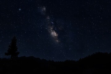 Naklejka premium Sky at the night. A starry night. Milky Way galaxy.