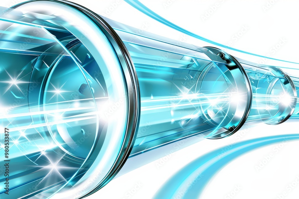 Aufkleber A futuristic array of glowing fiber optic cables representing high-speed data transfer and advanced digital communication in a modern technological network