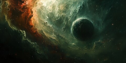 A Black Hole Surrounded by Nebulae and Stars