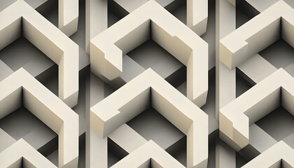 Fototapeta premium Clean, sharp geometric patterns in neutral tones, giving off a sleek, modern vibe