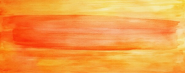 Obraz premium Bold watercolor brush strokes, vivid orange background, artistic texture, Watercolor style