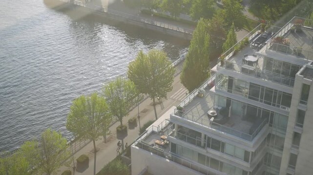 A view of the Vancouver Waterfront from a Penthouse window.
