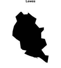 Lewes blank outline map © David Zydd