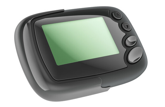 Pager with empty screen. 3D rendering isolated on transparent background