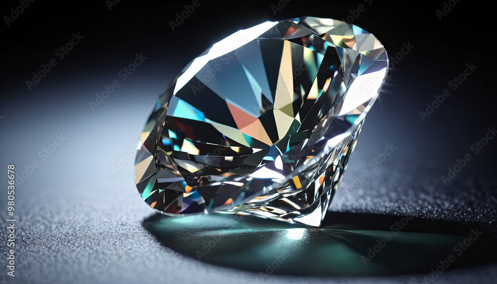 Aufkleber a brilliant diamond rests on a surface, reflecting light in a mesmerizing display. its multi-faceted