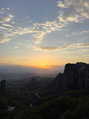 Sandstone landscape of Meteora, Greece