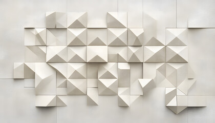 Obraz premium Clean, sharp geometric patterns in neutral tones, giving off a sleek, modern vibe
