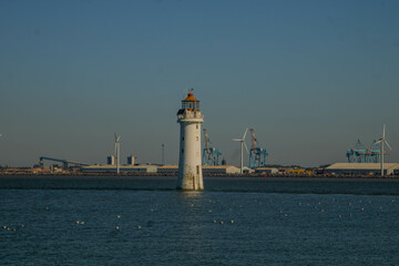 lighthouse in port