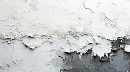 Obraz premium Textured wall with peeling paint in shades of white and gray.