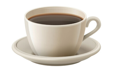 Obraz premium A cup of coffee isolated on a transparent background.