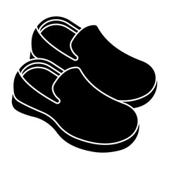 A colored design icon of shoes