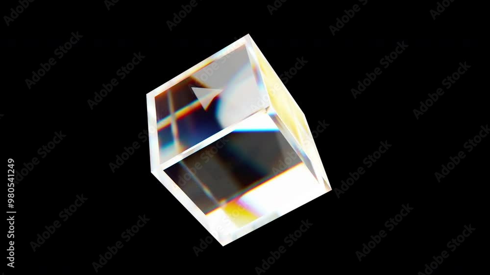 Poster glossy dispersion cube. computer generated 3d render
