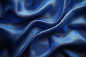 Obraz premium Blue Satin Fabric Draped Background Texture
