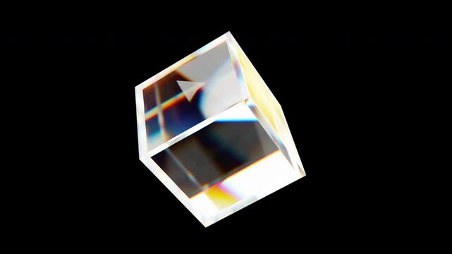 Glossy dispersion cube. Computer generated 3d render