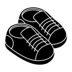 A colored design icon of shoes