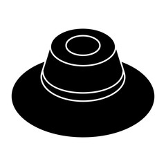 A trendy design icon of raffia hat